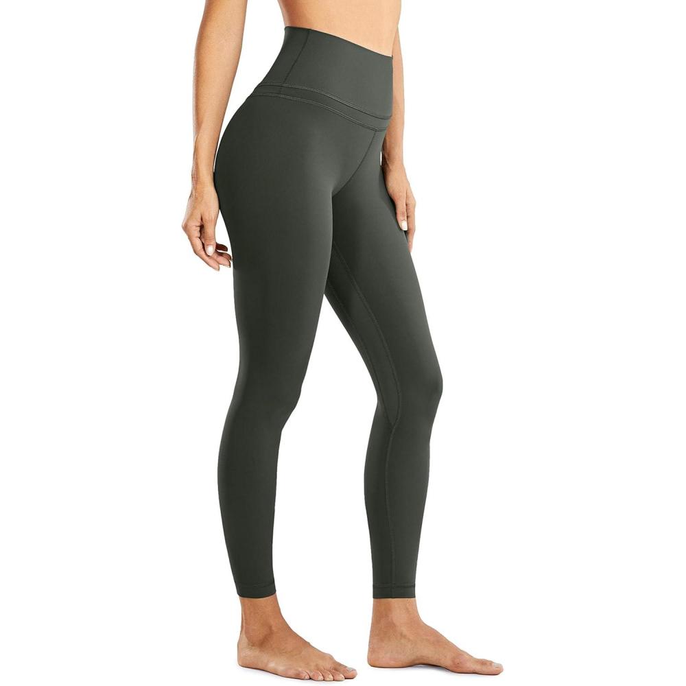 imageCRZ YOGA Womens Naked Feeling I Workout Leggings 28 Inches High Waisted FullLength Yoga PantsGrey Olive
