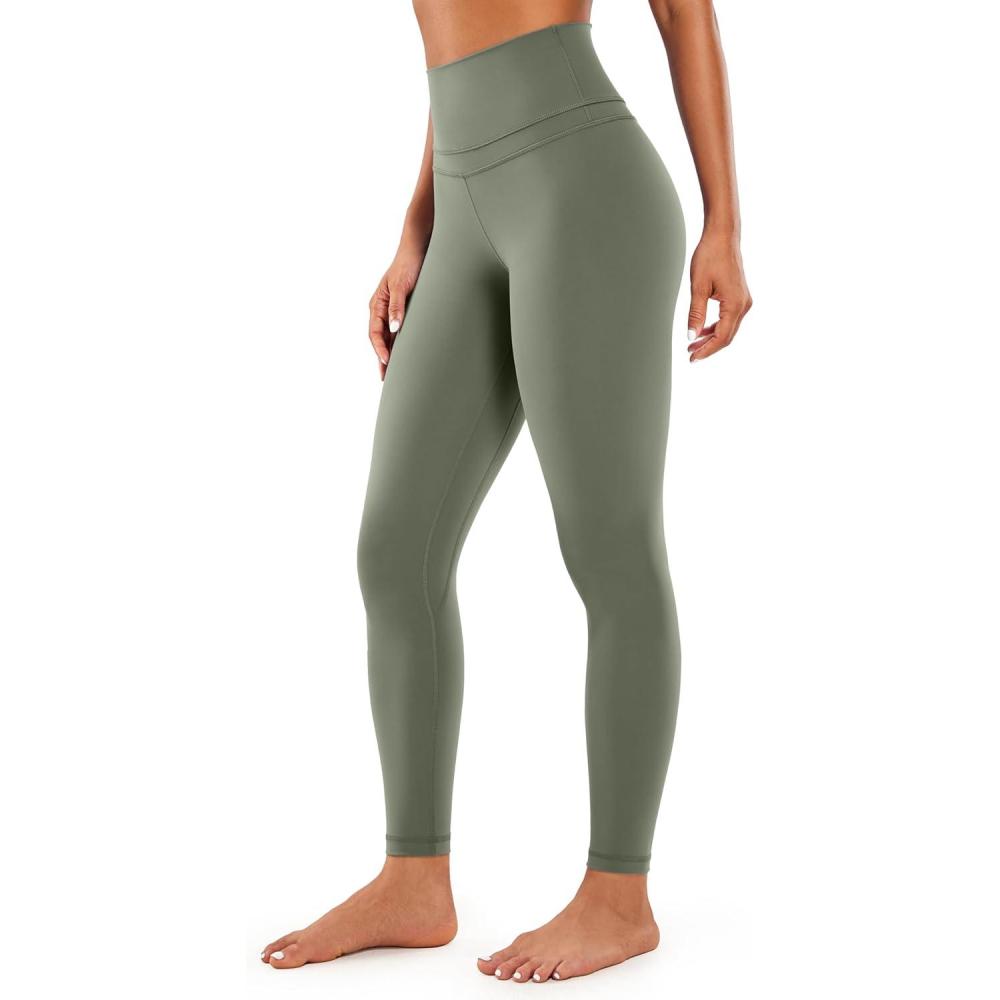 imageCRZ YOGA Womens Naked Feeling I Workout Leggings 28 Inches High Waisted FullLength Yoga PantsGrey Sage