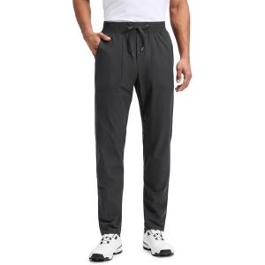 CRZ YOGA All Day Comfy Pull-On Golf Pants for Men 31″ – Quick Dry Lightweight Work Casual Pants with Pockets(Ink Gray)