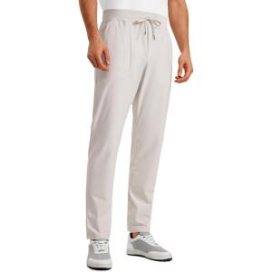 CRZ YOGA All Day Comfy Pull-On Golf Pants for Men 31″ – Quick Dry Lightweight Work Casual Pants with Pockets(Milky White)