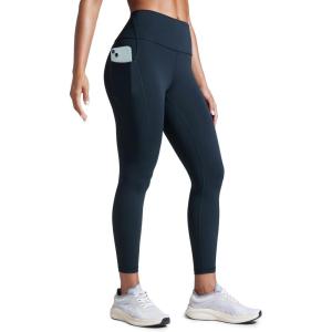CRZ YOGA Butterbreeze Workout Leggings Pockets 25” – High Waisted Athletic Gym Running Womens Yoga Pants Tummy Control(True Navy)