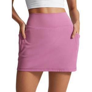 CRZ YOGA Butterlift A Line Golf Skirts for Women High Waisted Stretchy Casual Athletic Tennis Skorts with Side Pockets(Velvet Dust)