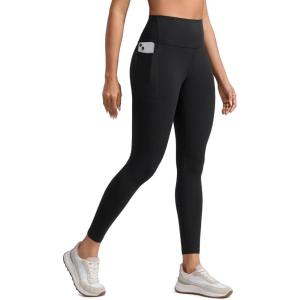 CRZ YOGA Butterlift Workout Leggings Pockets 25″ – High Waist Pilates Athletic Gym Womens Yoga Pants Buttery Soft(Black)