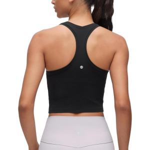 CRZ YOGA Butterluxe Crop Yoga Tank Tops for Women – Workout Athletic Casual Tight Scoop Neck Racerback Sleeveless Shirts(Black)