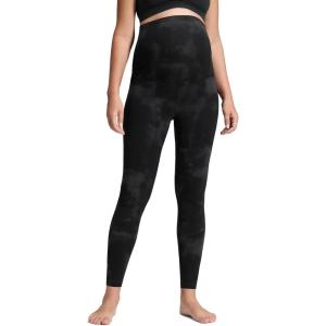 CRZ YOGA Butterluxe Maternity Leggings 28″ – Over The Belly Workout Activewear Yoga Womens Pregnancy Pants Buttery Soft(Black Tie Dye Flowers)