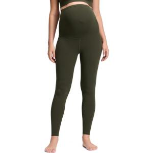 CRZ YOGA Butterluxe Maternity Leggings 28″ – Over The Belly Workout Activewear Yoga Womens Pregnancy Pants Buttery Soft(Olive Green)