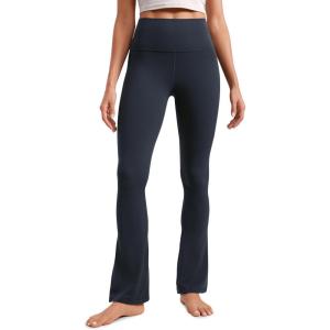CRZ YOGA Butterluxe Mini Flared Leggings 30″/31.5″/33” – High Waist Bootcut Casual Lounge Women Yoga Pants with Pocket(True Navy)