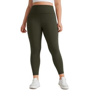 CRZ YOGA Butterluxe Plus Size Leggings 25″ – High Waisted Buttery Soft Spandex Workout Casual Pants for Women 3X 4X(Olive Green)