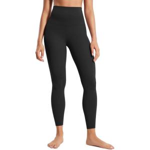 CRZ YOGA Butterluxe Super High Waist Leggings 25″- Buttery Soft Womens Yoga Pants Workout Over Belly(Black)