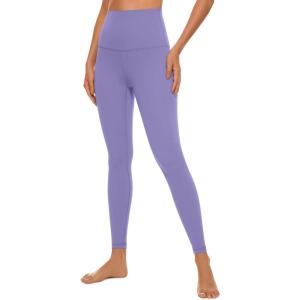 CRZ YOGA Butterluxe Super High Waist Leggings 25″- Buttery Soft Womens Yoga Pants Workout Over Belly(Dark Lavender Purple)