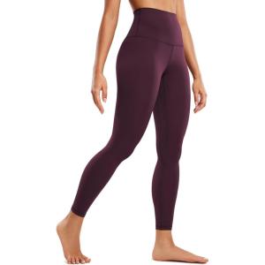 CRZ YOGA Butterluxe Super High Waist Leggings 25″- Buttery Soft Womens Yoga Pants Workout Over Belly(Deep Purple)