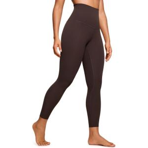 CRZ YOGA Butterluxe Super High Waist Leggings 25″- Buttery Soft Womens Yoga Pants Workout Over Belly(Hot Fudge Brown)