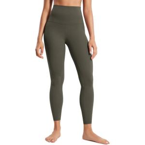 CRZ YOGA Butterluxe Super High Waist Leggings 25″- Buttery Soft Womens Yoga Pants Workout Over Belly(Light Army Green)