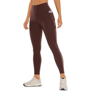 CRZ YOGA Butterluxe Workout Leggings Pockets 25” – High Waisted Gym Womens Yoga Pants Buttery Soft(Taupe)