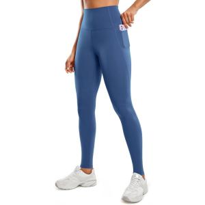 CRZ YOGA Butterluxe Workout Leggings Pockets 31″ – High Waisted Athletic Gym Womens Yoga Pants for Tall Women(Pitch Blue)
