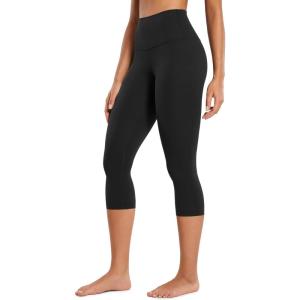CRZ YOGA Butterluxe Yoga Capris Leggings 19” – High Waisted Workout Buttery Soft Athletic Lounge Womens Crop Pants(Black)