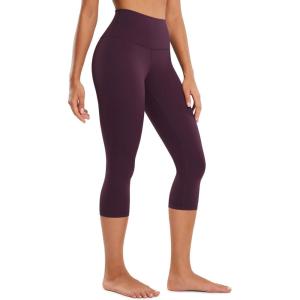 CRZ YOGA Butterluxe Yoga Capris Leggings 19” – High Waisted Workout Buttery Soft Athletic Lounge Womens Crop Pants(Deep Purple)