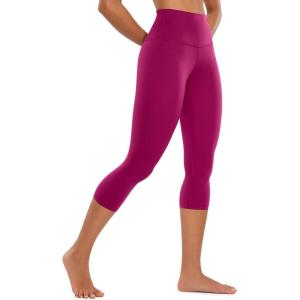 CRZ YOGA Butterluxe Yoga Capris Leggings 19” – High Waisted Workout Buttery Soft Athletic Lounge Womens Crop Pants(Magenta Purple)