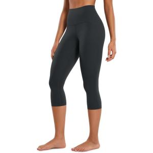 CRZ YOGA Butterluxe Yoga Capris Leggings 19” – High Waisted Workout Buttery Soft Athletic Lounge Womens Crop Pants(Melanite)