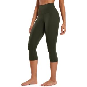 CRZ YOGA Butterluxe Yoga Capris Leggings 19” – High Waisted Workout Buttery Soft Athletic Lounge Womens Crop Pants(Olive Green)