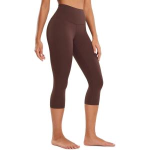 CRZ YOGA Butterluxe Yoga Capris Leggings 19” – High Waisted Workout Buttery Soft Athletic Lounge Womens Crop Pants(Taupe)