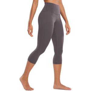 CRZ YOGA Butterluxe Yoga Capris Leggings 19” – High Waisted Workout Buttery Soft Athletic Lounge Womens Crop Pants(Tornado Grey)