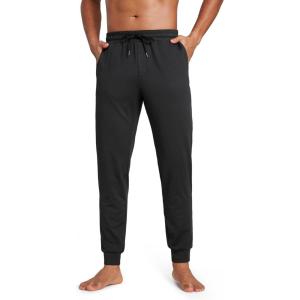 CRZ YOGA Cloud Jersey Lightweight Yoga Joggers for Men 29″ – Breathable Casual Lounge Workout Soft Sweatpants with Pockets(Black)