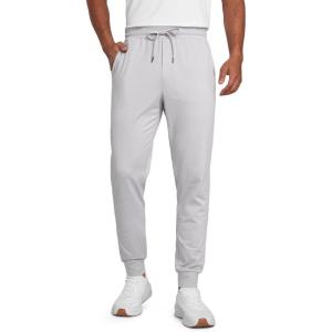 CRZ YOGA Cloud Jersey Lightweight Yoga Joggers for Men 29″ – Breathable Casual Lounge Workout Soft Sweatpants with Pockets(Platinum Grey)