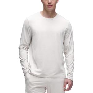CRZ YOGA Cloud Jersey Long Sleeve Shirts for Men – Crewneck Breathable Casual Workout T-Shirts Soft Basic Tops(Milky White)