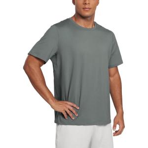 CRZ YOGA Cloud Jersey Midweight Shirts for Men – Short Sleeve Soft Breathable Lounge Casual Athletic Basic T-Shirts Tops(Grey Sage)