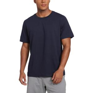 CRZ YOGA Cloud Jersey Midweight Shirts for Men – Short Sleeve Soft Breathable Lounge Casual Athletic Basic T-Shirts Tops(Navy)