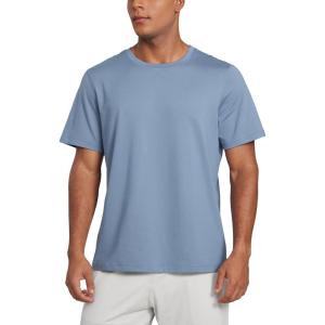 CRZ YOGA Cloud Jersey Midweight Shirts for Men – Short Sleeve Soft Breathable Lounge Casual Athletic Basic T-Shirts Tops(Slate Blue)