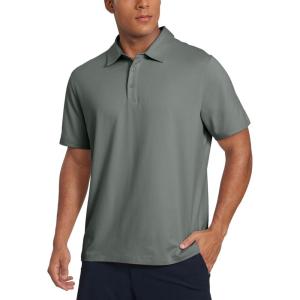 CRZ YOGA Cloud Jersey Polo Shirts for Men – Midweight Golf Short Sleeve Tops Soft Athletic Casual T-Shirts(Grey Sage)