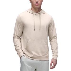 CRZ YOGA Cloud Jersey Pullover Hoodies for Men – Casual Workout Long Sleeve Basic Hooded Sweatshirts with Pocket(Mojave Tan)