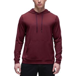 CRZ YOGA Cloud Jersey Pullover Hoodies for Men – Casual Workout Long Sleeve Basic Hooded Sweatshirts with Pocket(Red Merlot)