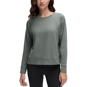 CRZ YOGA Cloud Jersey Pullover Sweatshirt for Women Long Sleeve Soft Casual Crewneck Tops Basic Workout Fall Shirts(Grey Sage)