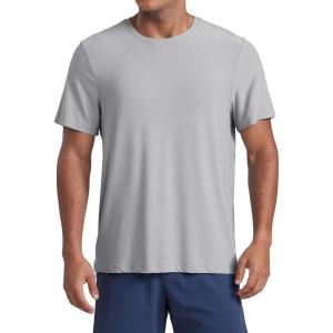 CRZ YOGA Cloudweight Crewneck Shirts for Men – Comfy Lightweight Workout Casual Athletic Short Sleeve T-Shirts(Silver Gray)