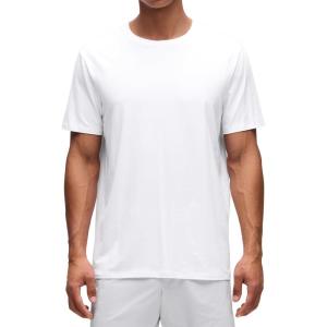 CRZ YOGA Cotton-Blend Athletic Shirts for Men – Short Sleeve Moisture Wicking Soft Workout Casual Tee Tops Basic T-Shirt(White)