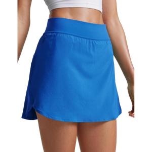 CRZ YOGA Dolphin Golf Skirts for Women A Line High Waisted Casual Athletic Mini Tennis Pickleball Skort with Zipper Pocket(Sparkle Blue)