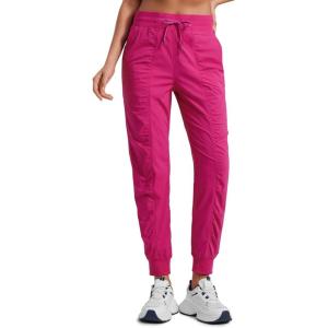 CRZ YOGA Lightweight Workout Joggers for Women 26″/28.5″/30.5″ – Outdoor Running Casual Pants with Pockets(Granita Pink)