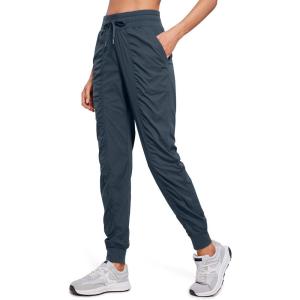 CRZ YOGA Lightweight Workout Joggers for Women 26″/28.5″/30.5″ – Outdoor Running Casual Pants with Pockets(Melanite)