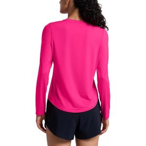 CRZ YOGA Lightweight Workout Long Sleeve Shirts for Women – Gym Running Fall Athletic Training T-Shirts High Neck Tops(Granita Pink)