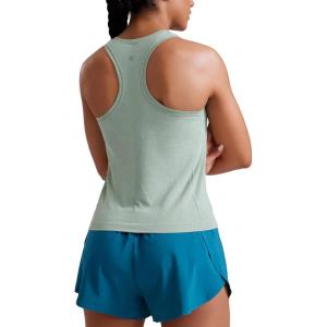 CRZ YOGA Seamless Racerback Tank Tops for Women – Gym Workout Athletic Running Sleeveless Shirts Breathable Scoop Neck(Green Palm Court Heather)