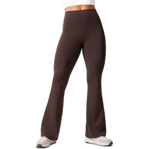 CRZ YOGA Secretsculpt Butterlift Flare Leggings 31″ – No Front Seam High Waist Bootcut Yoga Pants Booty Scrunch Butt(Hot Fudge Brown)