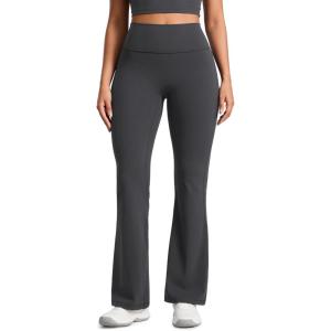 CRZ YOGA Secretsculpt Butterlift Flare Leggings 31″ – No Front Seam High Waist Bootcut Yoga Pants Booty Scrunch Butt(Mysterious Grey)