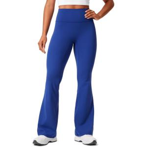 CRZ YOGA Secretsculpt Butterlift Flare Leggings 31″ – No Front Seam High Waist Bootcut Yoga Pants Booty Scrunch Butt(Waves Blue)