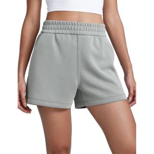 CRZ YOGA SoftAura Sweat Shorts for Women 4″ – High Waisted Modal for Casual Lounge Athletic with Pockets Drawstring(Sterling)