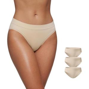 CRZ YOGA Softhold Bikini Underwear for Women – Sexy Tagless Hipster Stretch Breathable Ladies Cheeky Panties 3 Pack(Mojave Tan 2(3pack))