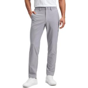 CRZ YOGA Stretch Cotton Chino Pants for Men – 32″ Breathable Work Casual Athletic Fit Twill Trousers with Pockets(Gull Gray)