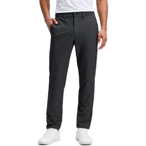 CRZ YOGA Stretch Cotton Chino Pants for Men – 32″ Breathable Work Casual Athletic Fit Twill Trousers with Pockets(Ink Gray)